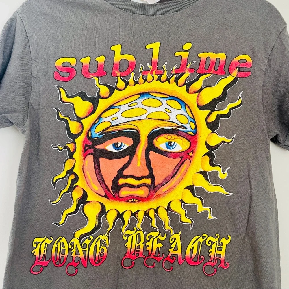 Sublime Gray Graphic Band Tee Long Beach Sun - Picture 4 of 6